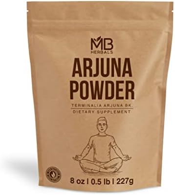 MB Herbals Arjuna Powder 8 oz / 27 Gram | Wildcrafted Terminalia arjuna Bark Powder MB Herbals