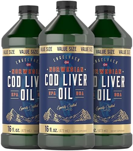 Carlyle Norwegian Cod Liver Oil | 16oz | Pack of 3 Bottles | Liquid Unflavored Fish Oil Supplement | Non-GMO, Gluten Free Carlyle