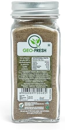 Geo-Fresh Organic Black Pepper Powder, 8.82 oz (250g) | Black Peppercorn Powder | Spices & Seasoning | Non-GMO, Kosher, 100% Organic, Gluten Free, USDA Certified Geo-Fresh