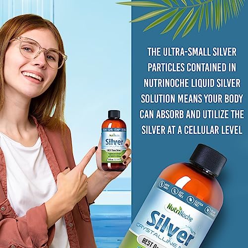 NutriNoche Colloidal Silver | 99.99% Ultra Pure Crystalline Nano Silver Particles NutriNoche