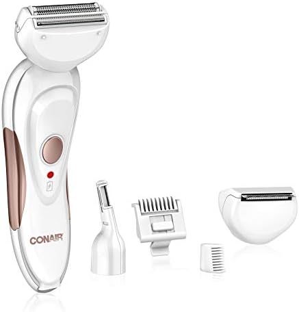 Conair All-In-1 Body and Facial Hair Removal for Women, Cordless Electric Trimmer & Shaver, Perfect for Face, Ear/Nose, Eyebrows, Legs, and Bikini Lines Conair