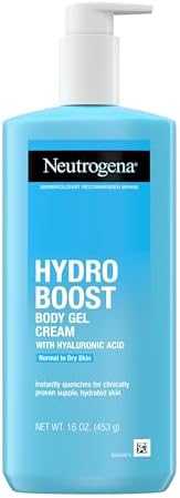 Neutrogena Hydro Boost Body Gel Cream, Hydrating Body Lotion with Hyaluronic Acid for Normal to Dry Skin, Lightweight Fragrance-Free Hyaluronic Acid Moisturizer, 16 OZ Neutrogena