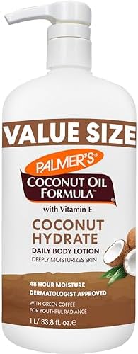 Palmer's Coconut Oil Formula Body Lotion for Dry Skin, Hand & Body Moisturizer with Green Coffee Extract & Vitamin E, Value Size Pump Bottle, 33.8 Fl Oz (Pack of 1) Palmer's