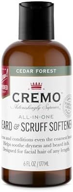 Cremo Cedar Forest Beard & Scruff Softener, Softens and Conditions Coarse Facial Hair of all Lengths in Just 30 Seconds, 6 Fluid Ounce Cremo