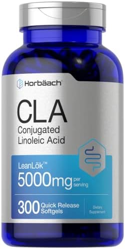 Horbäach CLA Supplement | 300 Softgel Pills | Maximum Potency | Conjugated Lineolic Acid from Safflower Oil | Non-GMO, Gluten Free Horbäach