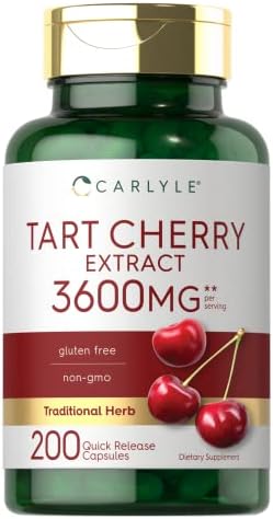 Carlyle Tart Cherry Extract Capsules (Капсулы) | 200 Count | Non-GMO and Gluten Free Formula | Traditional Herb Supplement Carlyle