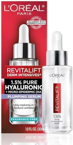 L'Oreal Paris Revitalift 1.5% Pure Hyaluronic Acid Face Serum, Hydrate & Reduce Wrinkles, Fragrance Free 1 oz L'Oréal Paris