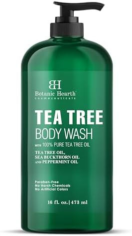 Botanic Hearth Tea Tree Body Wash Helps Nail Conditions Athletes Foot Ringworms Jock Itch & Body Odor Soothes Itching & Promotes Healthy Skin and Feet Naturally Scented 16fl oz Botanic Hearth