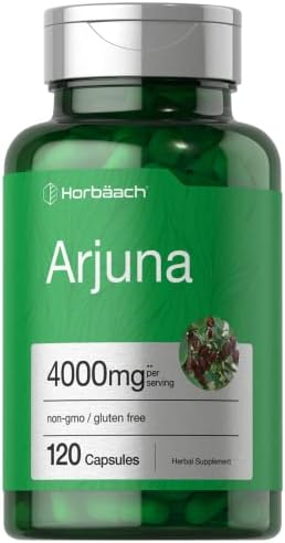 Horbaach Arjuna Capsules (Капсулы) 4000mg | 120 Count | Non-GMO, Gluten Free | from Arjuna Bark Herb Extract Horbäach