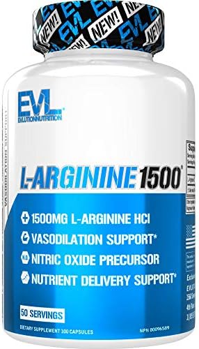 Усилитель оксида азота L-аргинин 1500 мг для роста мышц и повышения энергии Evlution