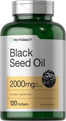 Horbäach Black Seed Oil Pills | 2000mg | 120 Softgel Capsules (Капсулы) | Cold Pressed Nigella Sativa | Non-GMO, Gluten Free Supplement Horbäach