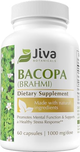 Jiva Botanicals Bacopa Monnieri/Brahmi Capsules (Капсулы) - Organic Bacopa Supplement - Bacopa Monnieri Extract - 60 Capsules Jiva Botanicals