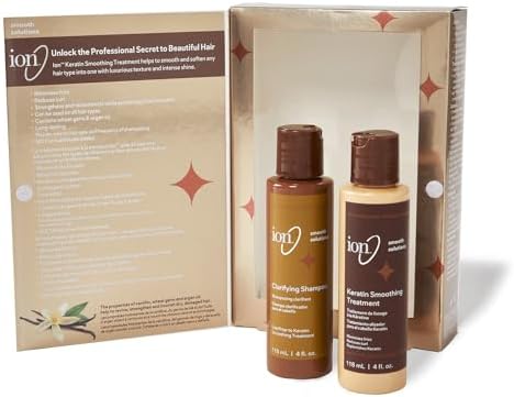 ion Keratin Smoothing Treatment Kit, Formaldehyde Free Treatment, Deeply Nourishes Hair, Great for All Hair Types ION