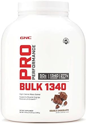 GNC Pro Performance Bulk 1340 - Double Chocolate, 9 Servings (Порции), Supports Muscle Energy, Recovery and Growth,Cream (Крем) GNC