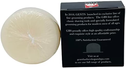 G.B.S Men's Shaving Soap 97% All Natural Enriched With Shea Butter and Glycerin, Creates Rich Lather Form, 3 Oz Each Pack of 2 (1 Sandalwood Round Shaving Soap, 1 Bay Rum Shaving Soap) G.B.S