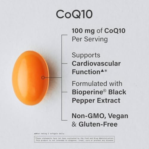 Sports Research CoQ10 (100mg) Enhanced w/Coconut Oil & Bioperine (Black Pepper) for Better Absorption | Vegan Certified, Non-GMO Verified (120 Veggie Softgels (Мягкие капсулы на растительной основе)) Sports Research