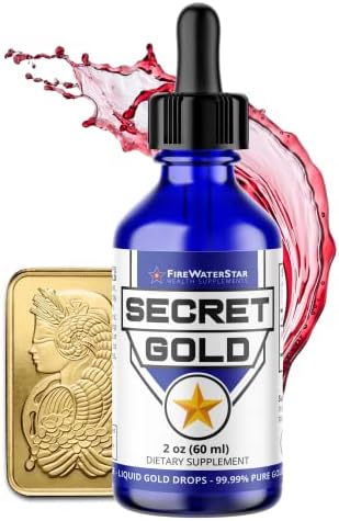 FWS Colloidal Gold - Liquid Gold Drops - 99.99% Pure Swiss Gold - 100 ppm - Ruby Red - Real 24K Gold - Gold Water - Ascension Aid - Brain Boost - Enhance Awareness, Clarity, Dreams, and Intuition FIREWATERSTAR HEALTH SUPPLEMENTS