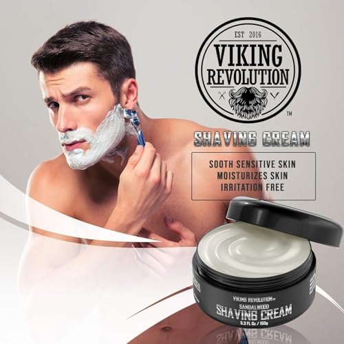 Luxury Shaving Cream (Крем) Clary Sage Scent - Soft, Smooth & Silky Shaving Soap - Rich Lather for the Smoothest Shave - 5.3oz Viking Revolution