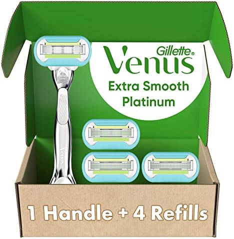 Женская бритва с рукояткой и 4 сменными кассетами Venus Extra Smooth, 5 лезвий для гладкого бритья Gillette Venus