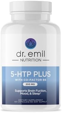 DR. EMIL NUTRITION 200 MG 5-HTP Plus with SAM-e to Maintain Normal Healthy Sleep and Create a Sense of Wellbeing - 5HTP Supplement with Vitamin B6-60 Vegan Capsules, 30 Servings Dr. Emil Nutrition