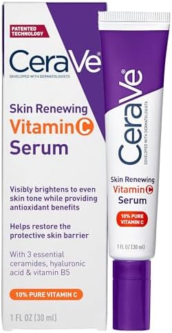 CeraVe Vitamin C Serum with Hyaluronic Acid | Skin Brightening Serum for Face with 10% Pure Vitamin C | Fragrance Free | 1 Fl. Oz CeraVe