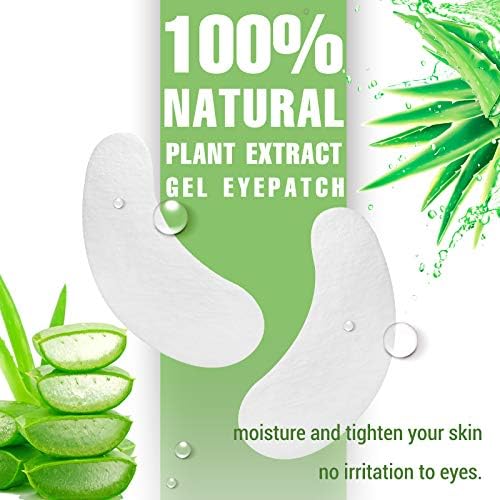 GreenLife 300 Pairs Eye Pads, 100% Naturel Eyelash Extension Under Eye Gel Pads patches kit Collagen with Aloe Vera Hydrogel Eye Patches set for Eyelash Extension Supplies Tools (50 150 300 Pairs) GreenLife