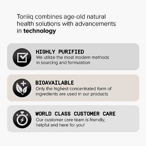 Toniiq 52,000mg 40x Concentrated Extract - 25% Withanolides - Ultra High Strength Ashwagandha Capsules - Wild Harvested in India - Highly Concentrated and Bioavailable Supplement- 120 Veggie Capsules Toniiq