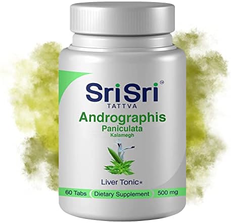 Andrographis Paniculata Supplements – 60 Tablets (Таблетки) Plant based Herbals Andrographis Respiratory Wellness – Immune Strength Restorative Andrographis Tablets – 500 Mg Organic Green Chiretta Herb SRI SRI TATTVA