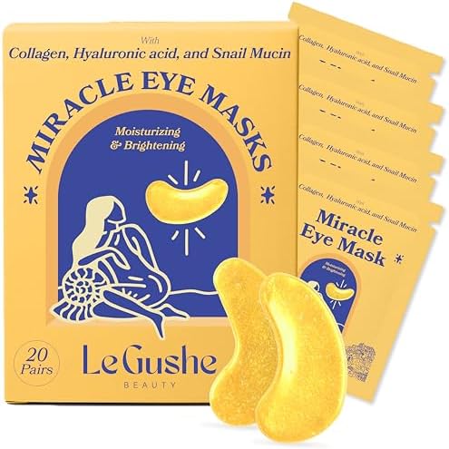 LE GUSHE Under Eye Mask & Under Eye Patches (10 Pairs) – Gold Eye Mask with Collagen & Amino Acid, Cooling Eye Care for Wrinkles, Puffy Eyes & Dark Circles – Gifts for Women LE GUSHE