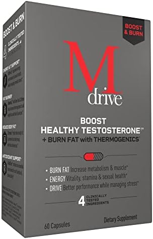 Mdrive Boost and Burn Testosterone Booster and Fat Burner for Men, Energy, Strength, Stress Relief, KSM-66 Ashwagandha, Advantra Z, Chromax, 60 Capsules (Капсулы) Mdrive