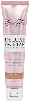 Loving Tan Deluxe Face Tan, Dark - Streak Free, Natural Looking, Professional Strength Sunless Tanner - 10+ Self Tanning Applications per Bottle, Cruelty Free, Naturally Derived DHA - 1.6 Fl Oz Loving Tan