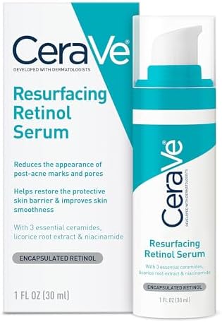 CeraVe Retinol Serum for Post-Acne Marks and Skin Texture | Pore Refining, Resurfacing, Brightening Facial Serum with Retinol and Niacinamide | Fragrance Free, Paraben Free & Non-Comedogenic| 1 Oz CeraVe