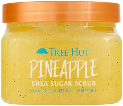 Tree Hut Pineapple Shea Sugar Scrub, 18 oz, Ultra Hydrating and Exfoliating Scrub for Nourishing Essential Body Care Tree Hut