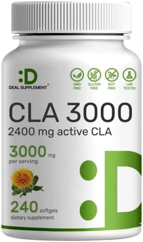 Ultra Strength CLA 3000mg | 240 Softgels (Мягкие капсулы), Active Conjugated Linoleic Acid from Safflower Oil DEAL SUPPLEMENT