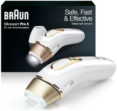 Braun IPL Long-Lasting Hair Removal for Women and Men, Silk Expert Pro 5 PL5137 with Venus Swirl Razor, Long-Lasting Reduction in Hair Regrowth for Body & Face, Corded, PL5137 Braun