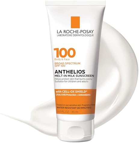 La Roche-Posay Anthelios Melt-In Milk Sunscreen SPF 100 | Sunscreen For Body & Face | Broad Spectrum SPF + Antioxidants | Oil Free Sunscreen Lotion | For Sun Sensitive Skin | Oxybenzone Free La Roche-Posay