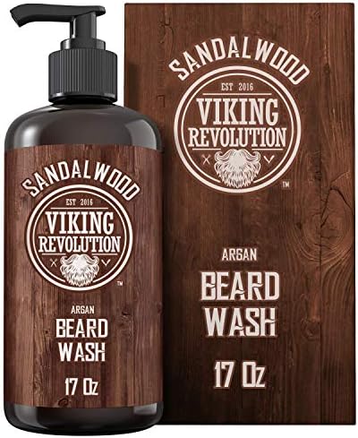 Viking Revolution Beard Wash Shampoo, 17 oz, Sandalwood Scent, for Men's Beard Viking Revolution