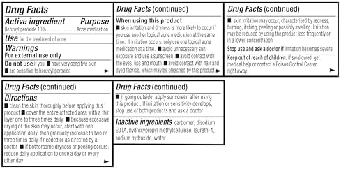 Amazon Basics 10% Benzoyl Peroxide Acne Medication, Maximum Strength, 1 Fluid Ounce Amazon Basics