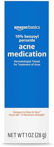 Amazon Basics 10% Benzoyl Peroxide Acne Medication, Maximum Strength, 1 Fluid Ounce Amazon Basics