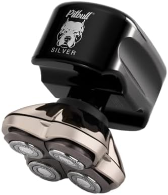 Skull Shaver Pitbull Silver PRO: Electric Head Shaver for Men, Wet & Dry Bald Head Shaver with Ergonomic Design - Perfect Grooming for Men Skull Shaver