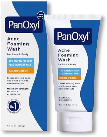 PanOxyl Acne Foaming Wash Benzoyl Peroxide 10% Maximum Strength Antimicrobial, 5.5 Oz PanOxyl