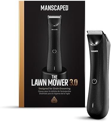 MANSCAPED® Electric Groin Hair Trimmer, The Lawn Mower® 3.0, Replaceable Ceramic Blade Heads, Waterproof Wet/Dry Clippers, Standing Recharge Dock, Ultimate Male Body Hair Razor MANSCAPED