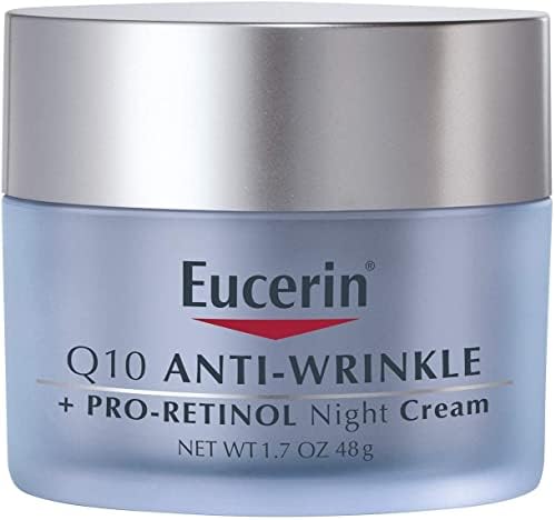 Eucerin Q10 Anti-Wrinkle Night Cream (Крем) + Pro-Retinol, Facial Cream for Sensitive Skin, 1.7 Oz Jar Eucerin