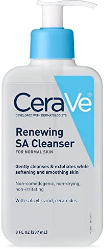 CeraVe SA Cleanser | Salicylic Acid Cleanser with Hyaluronic Acid, Niacinamide & Ceramides| BHA Exfoliant for Face | Fragrance Free Non-Comedogenic | 8 Ounce CeraVe