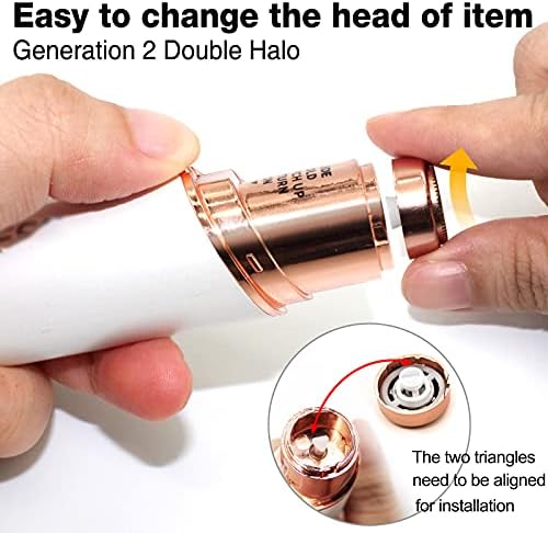 Dealswin Facial Hair Remover Replacement Heads：Compatible with Gen 1 Finishing Touch Flawless Facial Hair Removal Tool Women, As Seen On TV 18K Gold-Plated Rose Gold 4 Count, Generation 1 Single Halo Dealswin