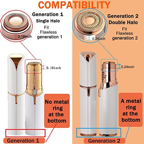 Facial Hair Remover Replacement Heads: Compatible with Finishing Touch Flawless Facial Hair Removal Tool for Women As Seen On TV 18K Gold-Plated Rose Gold (Generation 1 2pack) Dealswin