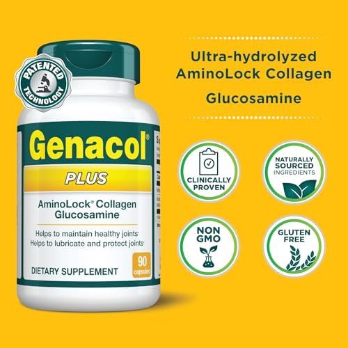 Genacol Glucosamine and Collagen Joint Supplement Glucosamina Colageno | Lubricates, Protects and Maintains Heathy Joints | Relieves Joint Discomfort Plus 180 Capsules (Капсулы) Genacol