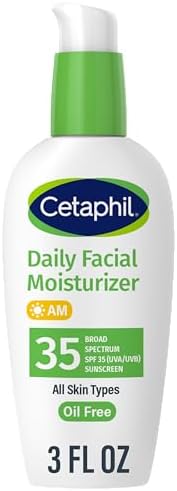 Cetaphil Face Moisturizer, Daily Oil Free Facial Moisturizer with SPF 35, For Dry or Oily Combination Sensitive Skin, Fragrance Free Face Lotion Cetaphil