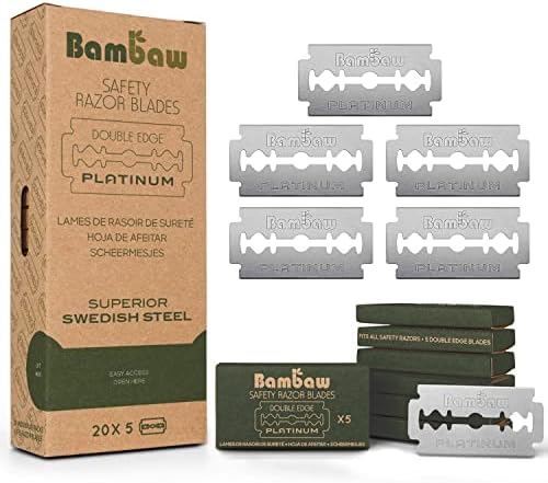 Safety Razor Blades | Swedish Steel Replacement Razor Blades | 100 Pack - 18 to 24 months supply | Bambaw Bambaw