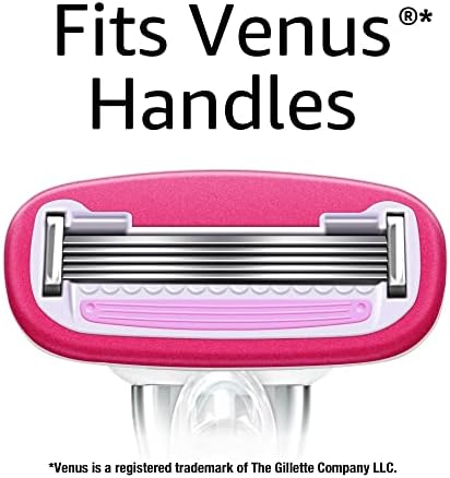 Amazon Basics 5 Blade FITS Razor for Women, Fits Amazon Basics and Venus Handles, Includes 1 FITS System Handle, 2 Cartridges & 1 Shower Hanger, Pink Amazon Basics